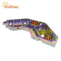 New design outdoor playground safety color trampoline park equipment with foam pit