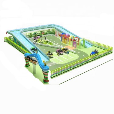 Attractive kids indoor playground mini traffic town playground equipment Kids mini trafffic town