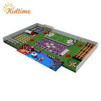 Interesting indoor children multi-functional combination play kids trampoline park with enclosure