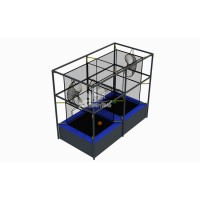 Amusement mini indoor trampoline park equipment square trampoline with multiple soft games